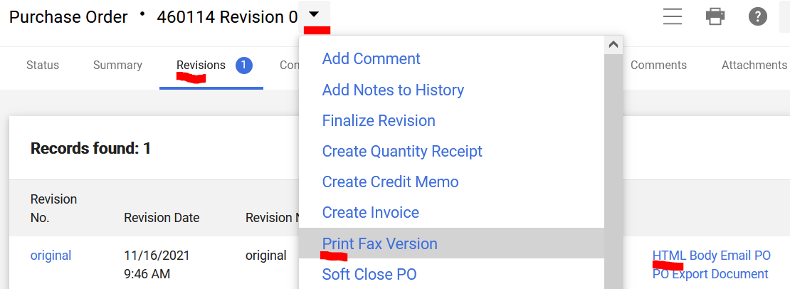 Print Purchase Order